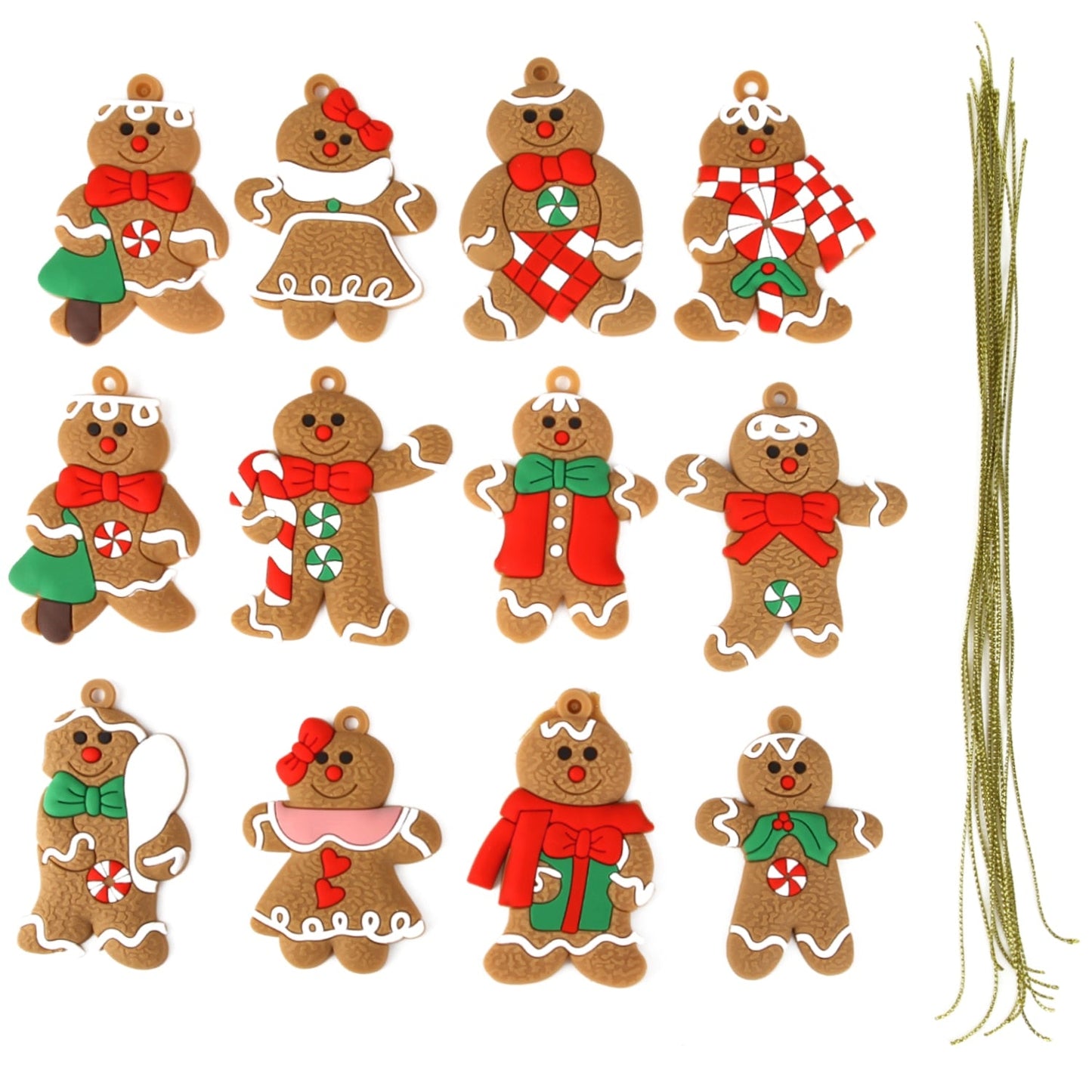 12pcs Gingerbread Man Ornaments