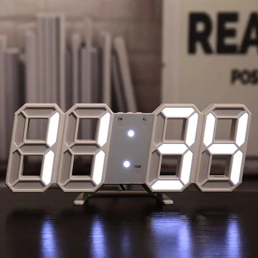 Contemporary 3D LED Clock for Stylish Interiors and Workspaces