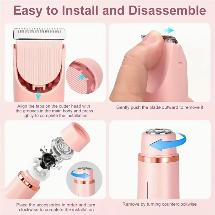 Luxora Female Electric Razor for Women, Waterproof Lady Shaver for Sensitive Skin