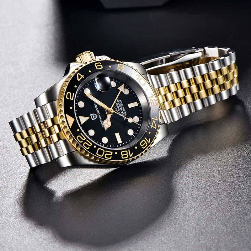 40mm Stainless Steel Men's Automatic Mechanical Watch in Luxury Style