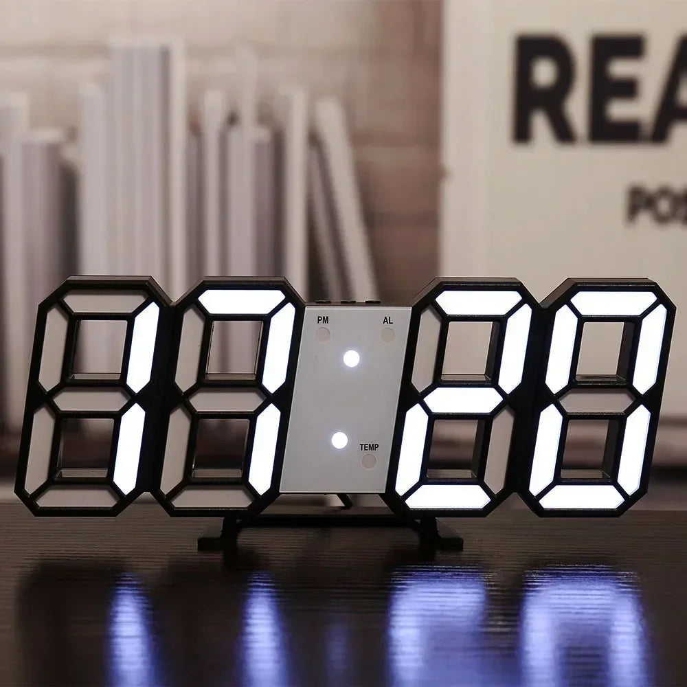 Contemporary 3D LED Clock for Stylish Interiors and Workspaces