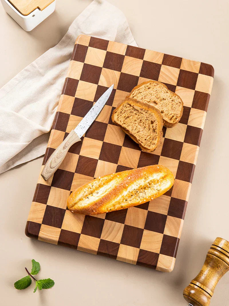 WoodElegance - Acacia Wood Cutting Board with Non-Slip Base