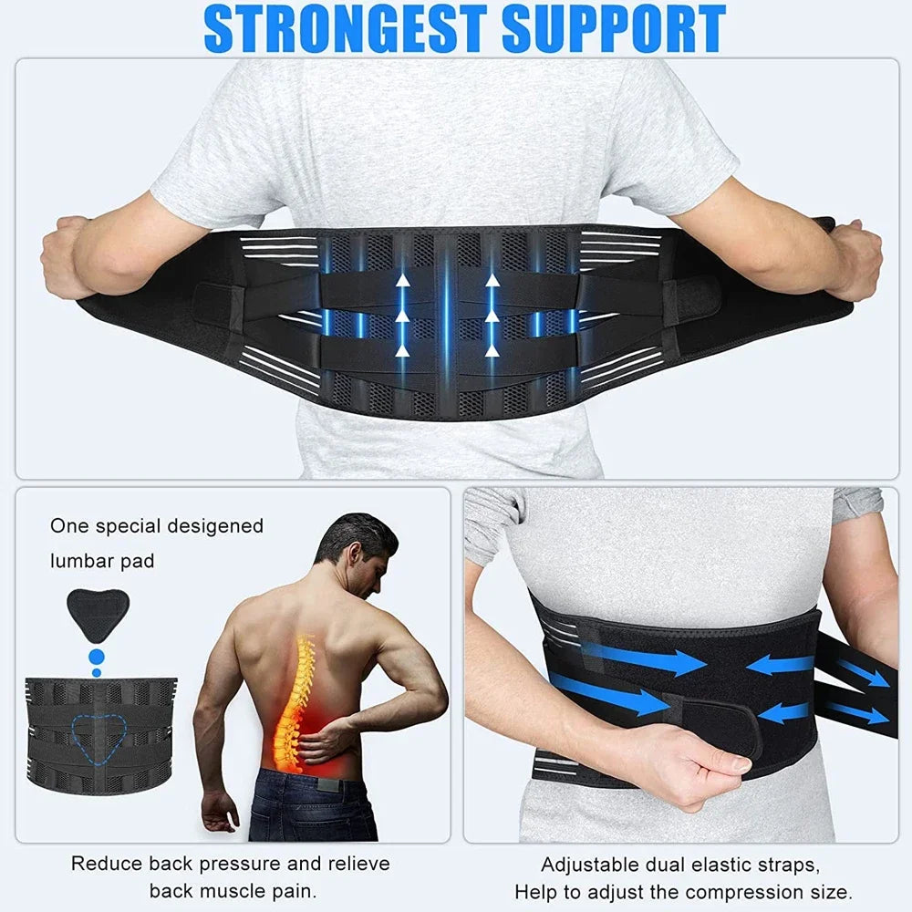 Ergonomic Waist Support Belt – Adjustable Back Brace for Comfort at Work and Daily Activities