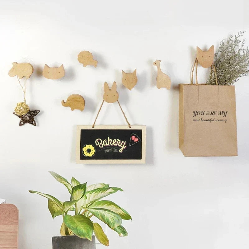 NordicPals - Wooden Animal Wall Hooks Set