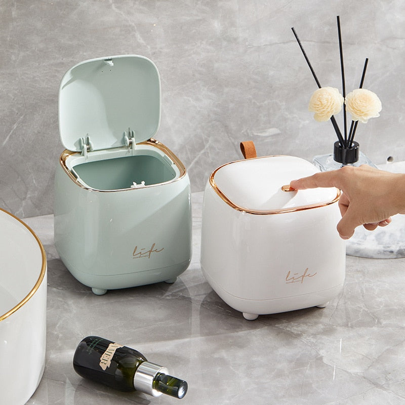 Compact Waste Bin for Desks, Counters, and Vanities – Stylish Storage Solution