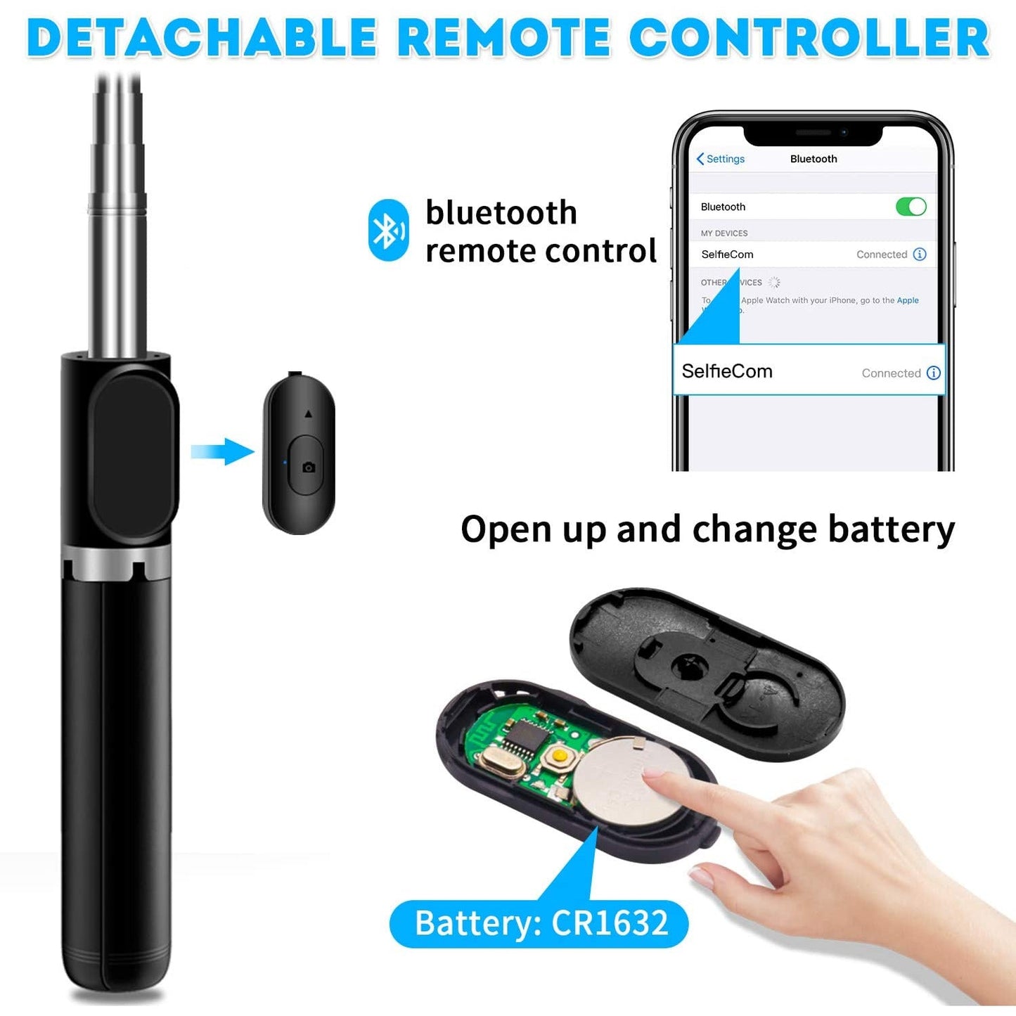 6 In 1 Wireless Bluetooth Selfie Stick