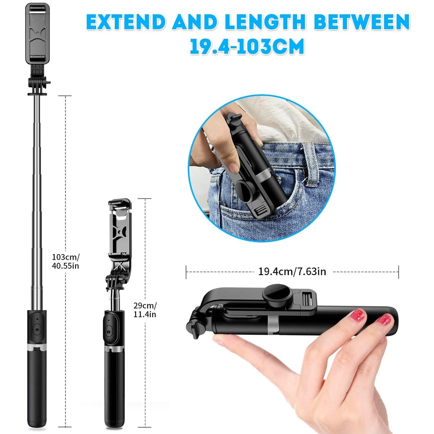 6 In 1 Wireless Bluetooth Selfie Stick