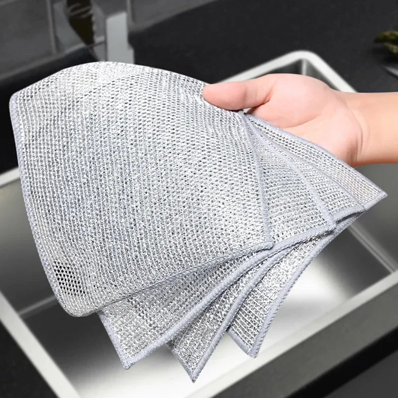 Double-Sided Metal Scrubbing Cloth for Kitchen Use