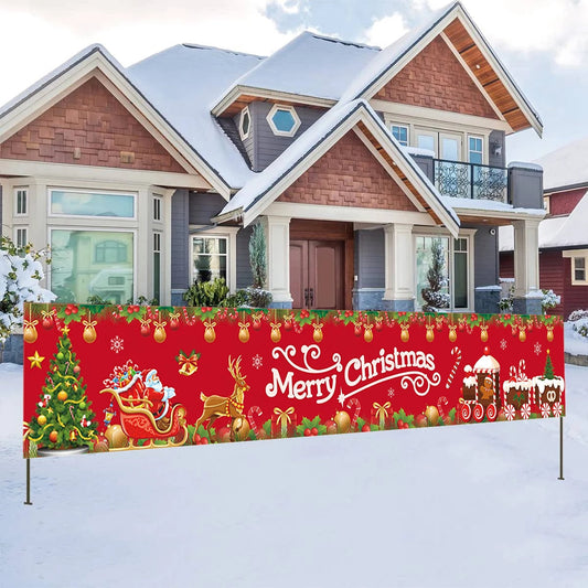 Merry Christmas New Year Banners Decorations