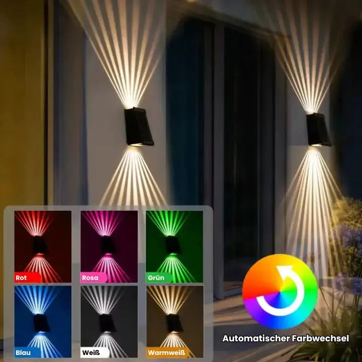 ColorBeam™ Solar Wall Light | Colorful Ambience Anywhere