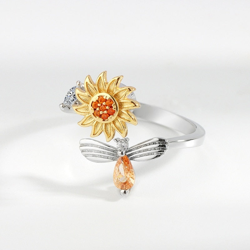 To My Daughter Sunflower Fidget Ring