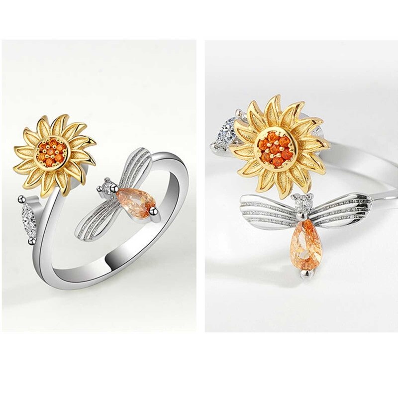 To My Daughter Sunflower Fidget Ring