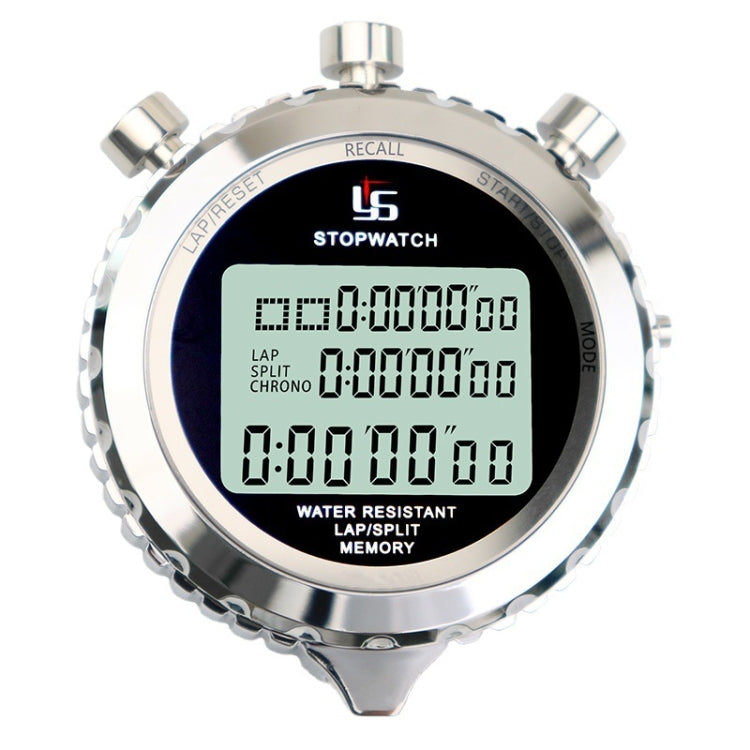Digital Stopwatch with Stainless Steel 3-Line Display
