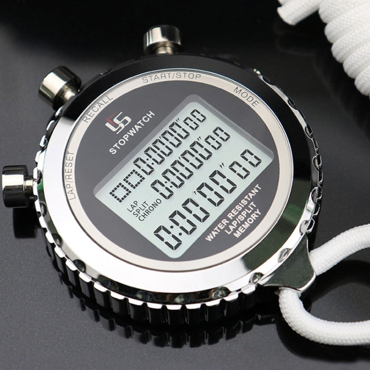 Digital Stopwatch with Stainless Steel 3-Line Display