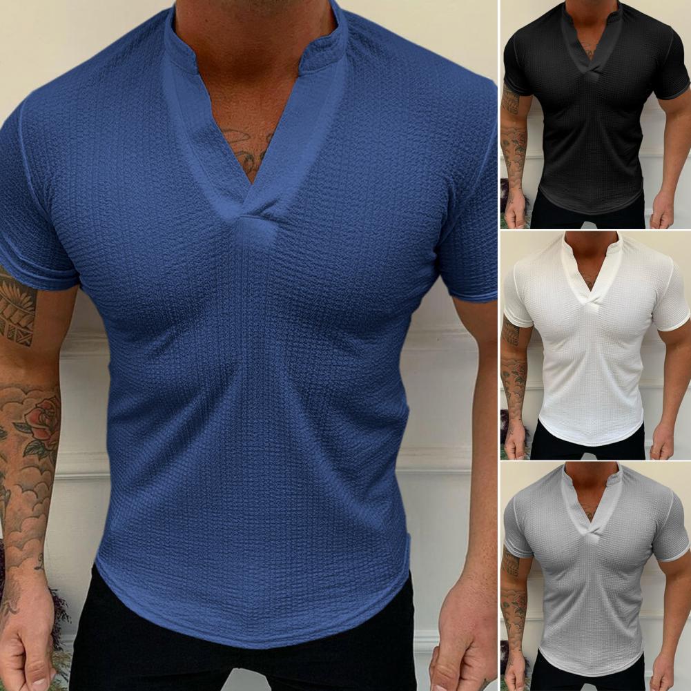 Men's Solid V-Neck T-Shirt