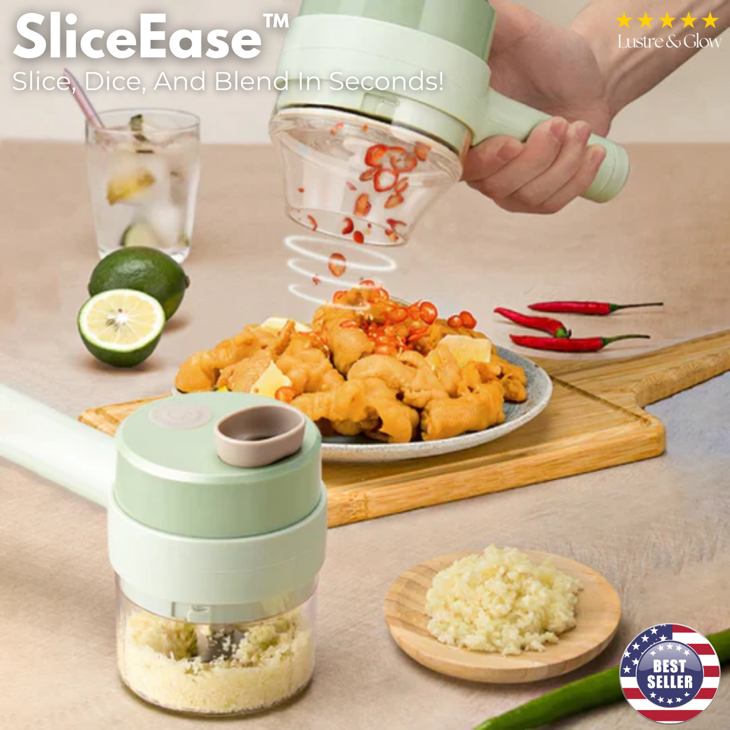 SwiftSlice Cordless Electric Food Cutter for Fast Meal Prep