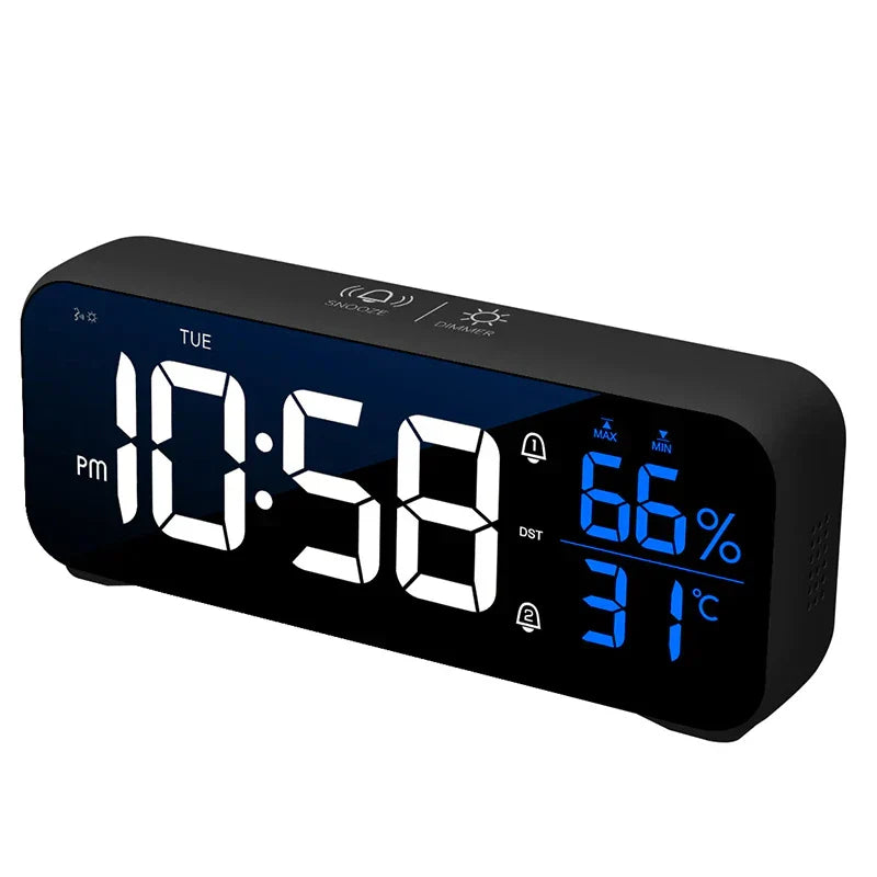 LED Alarm Clock with Music and Voice Activation