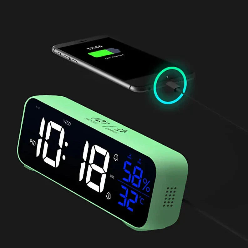LED Alarm Clock with Music and Voice Activation