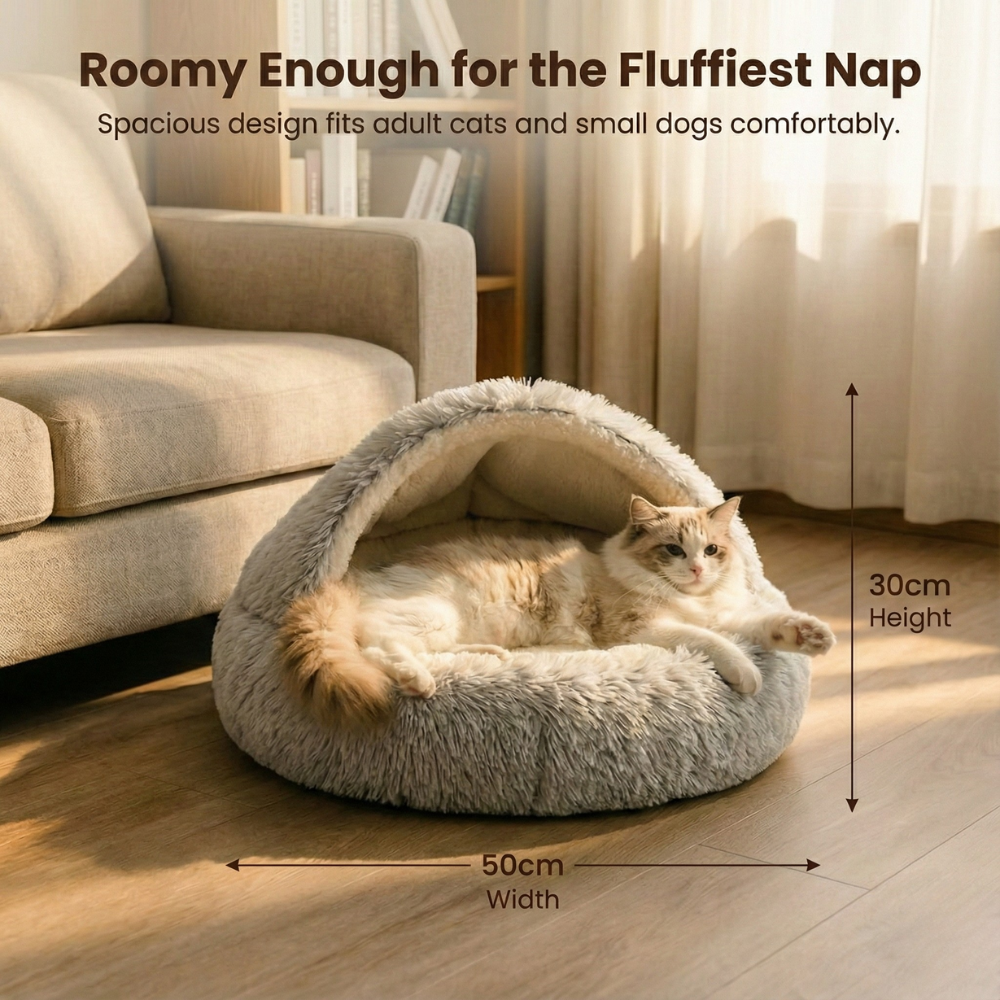 Cloofie™ – Plush Cave Bed for Cats (40% Off)