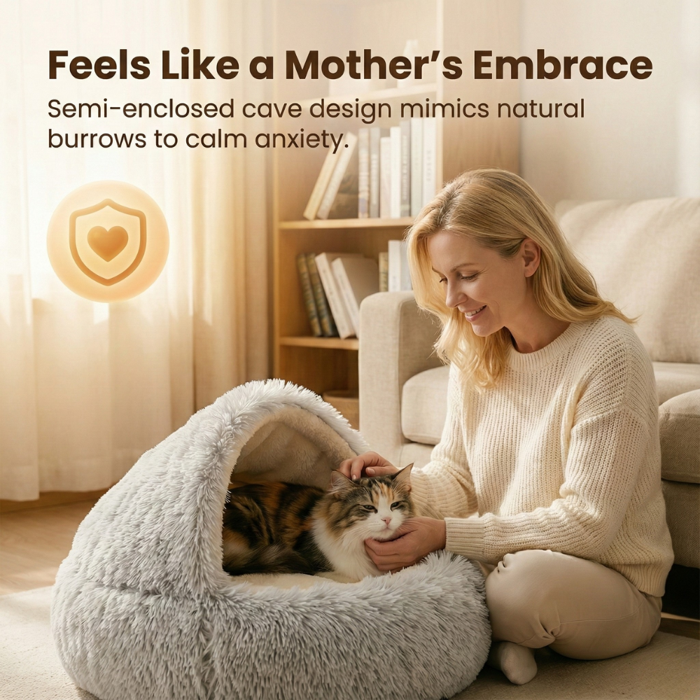 Cloofie™ – Plush Cave Bed for Cats (40% Off)