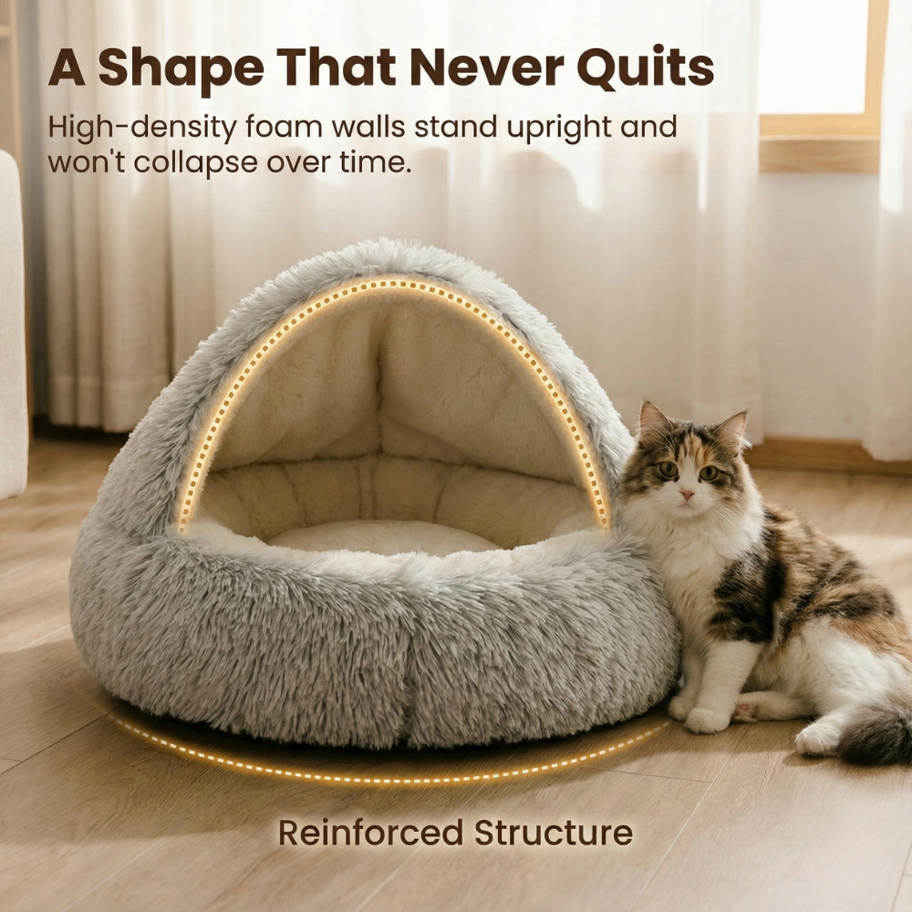 Cloofie™ – Plush Cave Bed for Cats (40% Off)
