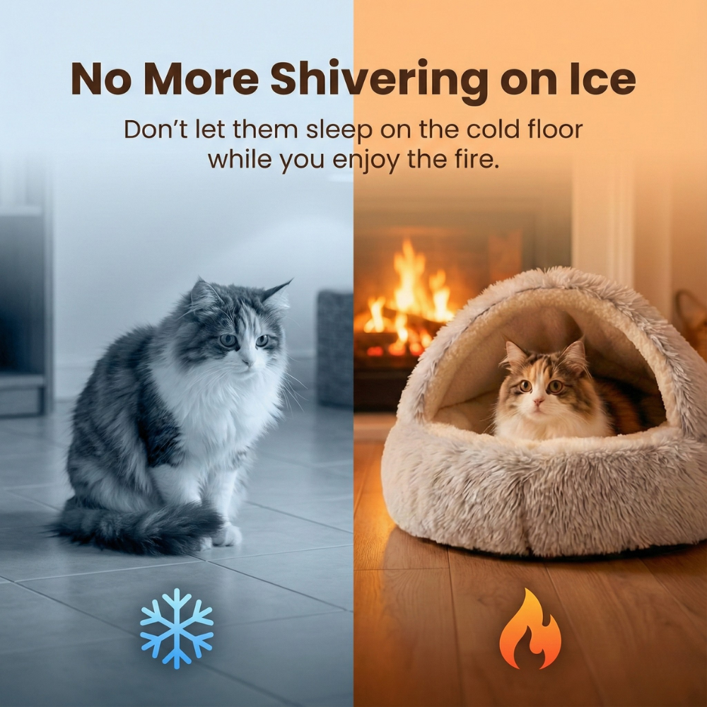 Cloofie™ – Plush Cave Bed for Cats (40% Off)