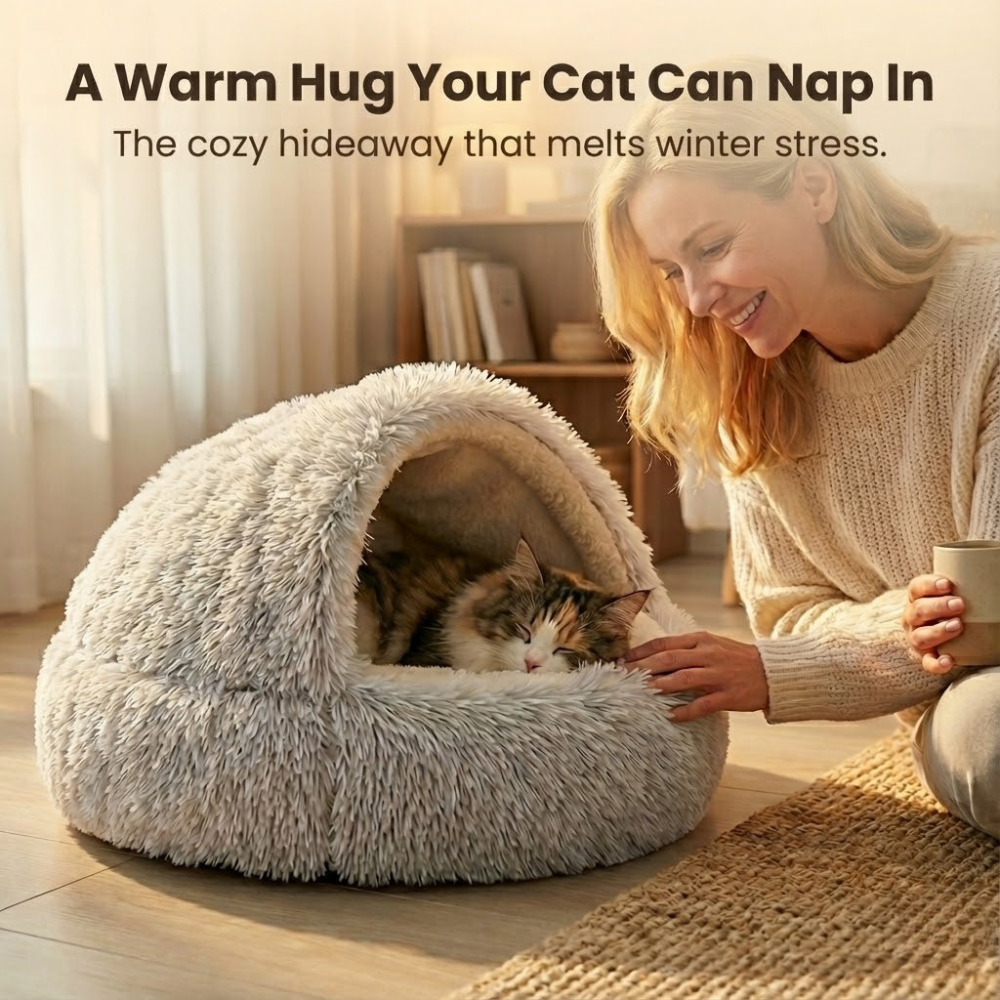 Cloofie™ – Plush Cave Bed for Cats (40% Off)