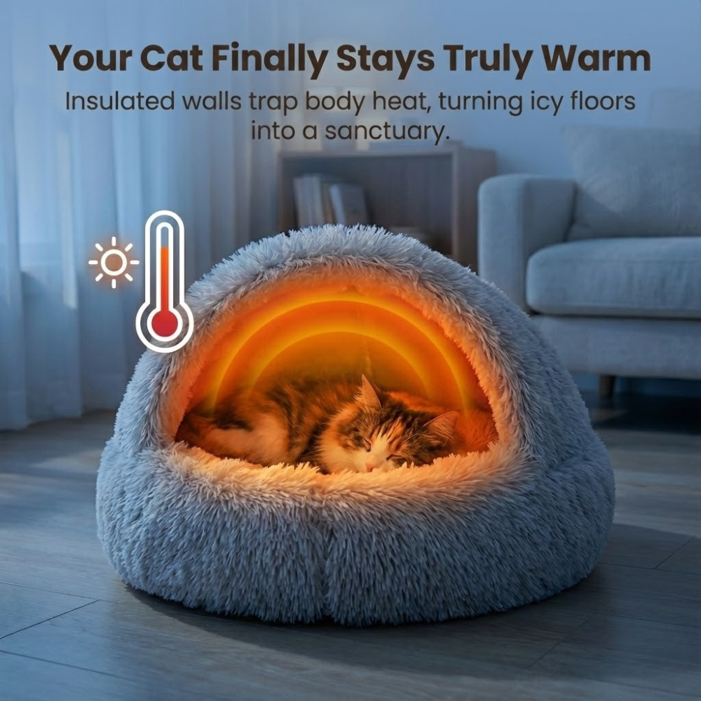 Cloofie™ – Plush Cave Bed for Cats (40% Off)