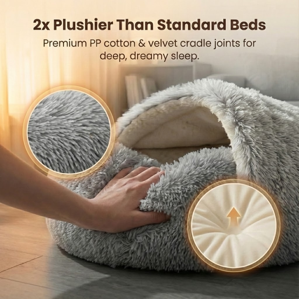 Cloofie™ – Plush Cave Bed for Cats (40% Off)