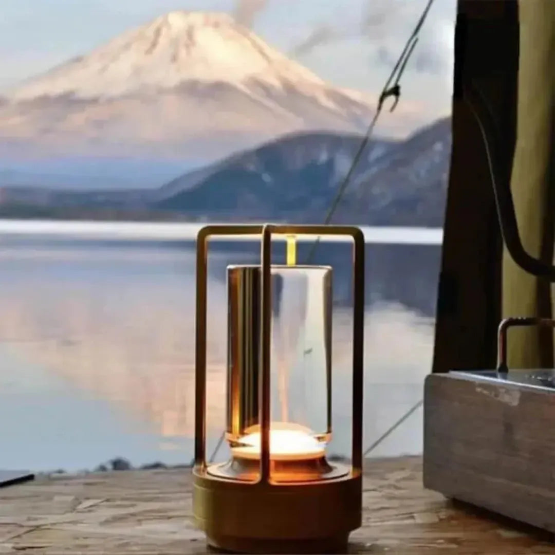 RoyaleGlow Cordless Crystal Lantern Lamp – Contemporary & Modern Table Accent
