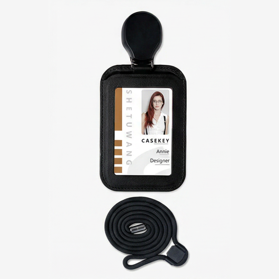Carden™ – Retractable Faux Leather Badge Holder