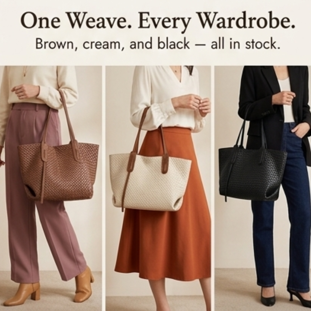 Ardenna™ – Woven Faux Leather Tote