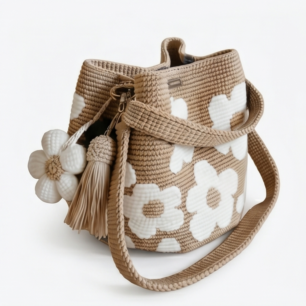 Bloomara™ – Handmade Crochet Flower Tote Bag