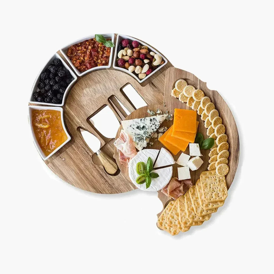 LuxeServe - Acacia Cheese Board & Knife Set