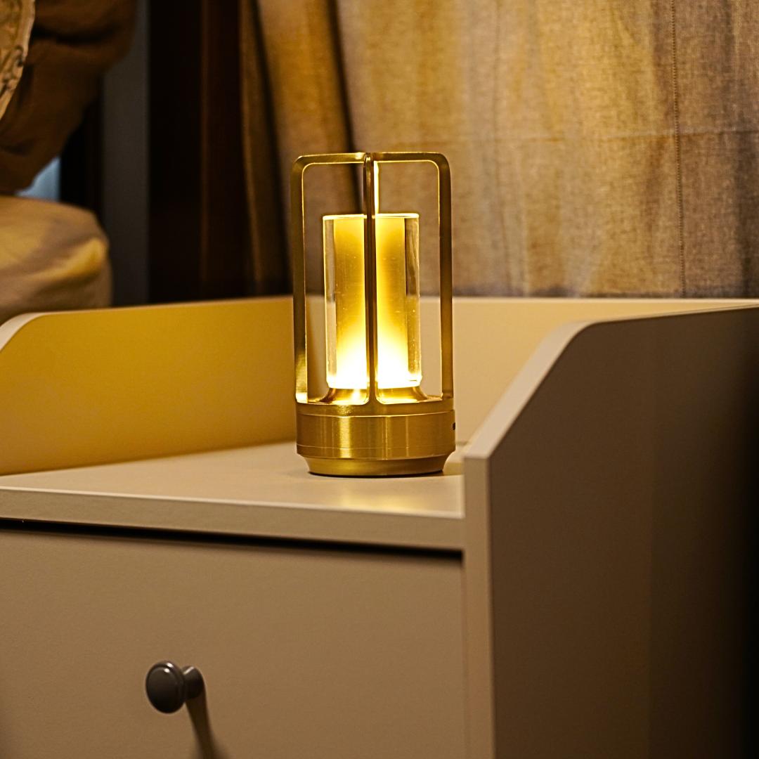 RoyaleGlow Cordless Crystal Lantern Lamp – Contemporary & Modern Table Accent
