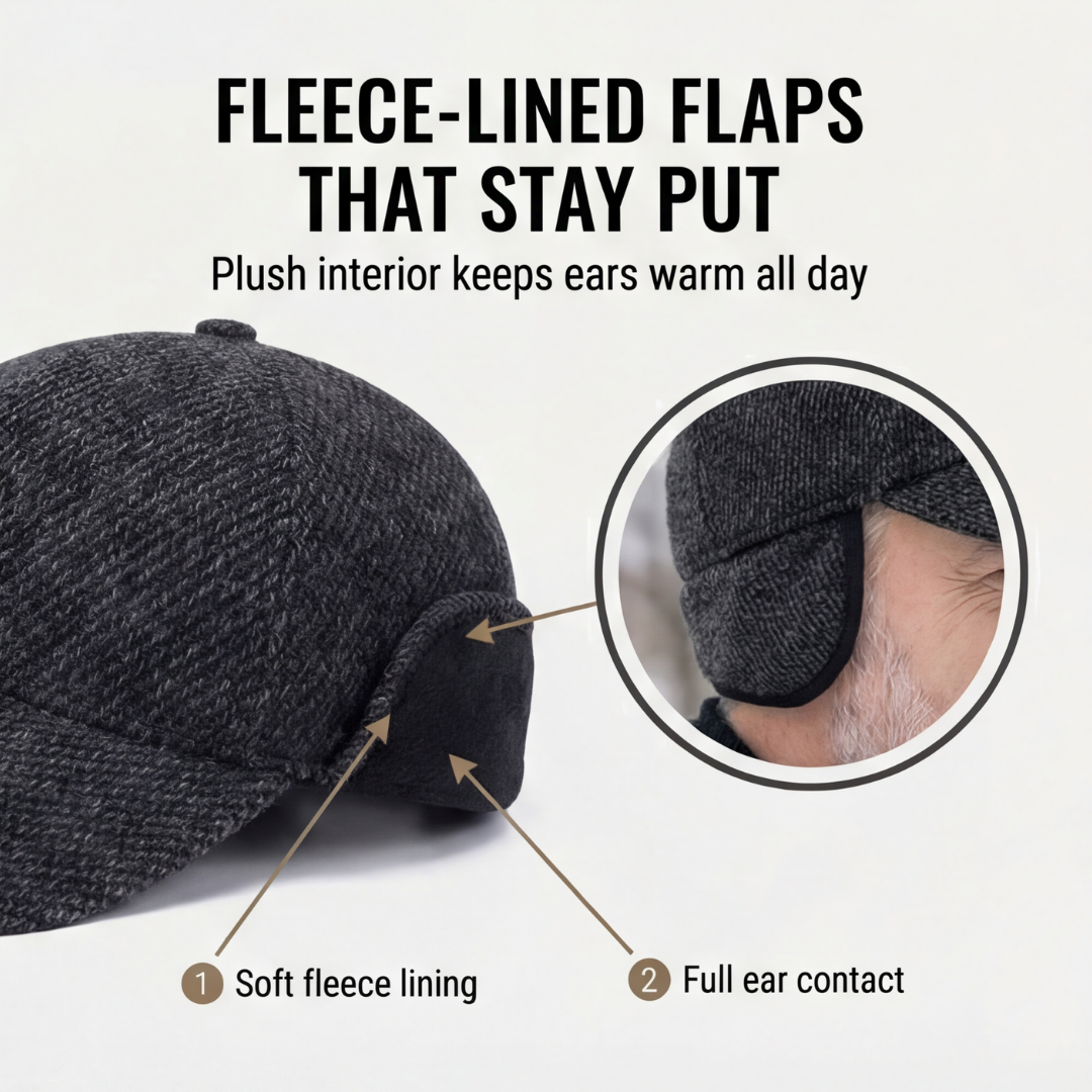 Coldguard™ – Fleece Lined Winter Baseball Cap with Ear Flaps