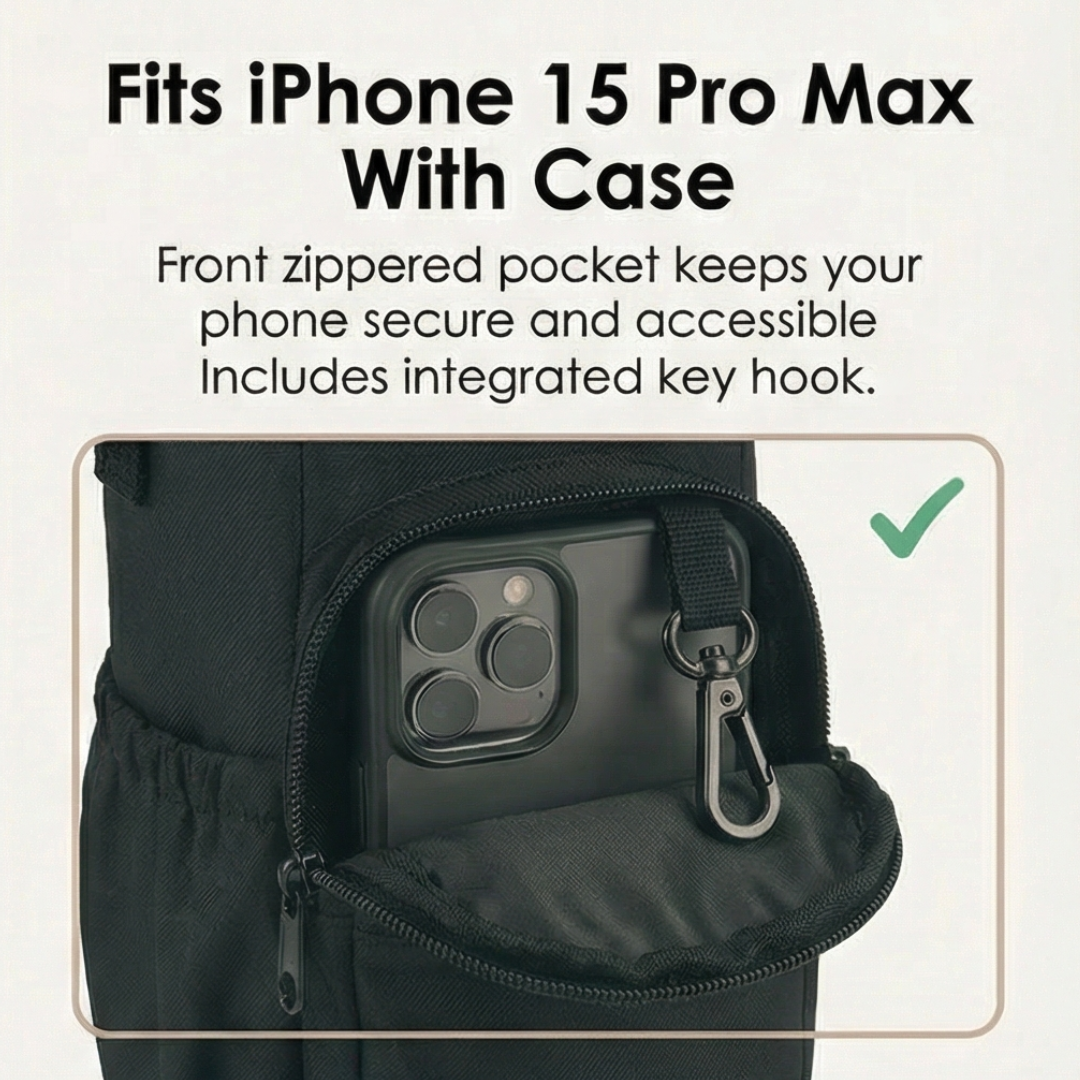Carryvive™ – Insulated Water Bottle Carrier with Phone Pocket