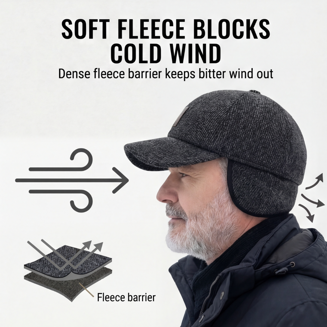 Coldguard™ – Fleece Lined Winter Baseball Cap with Ear Flaps