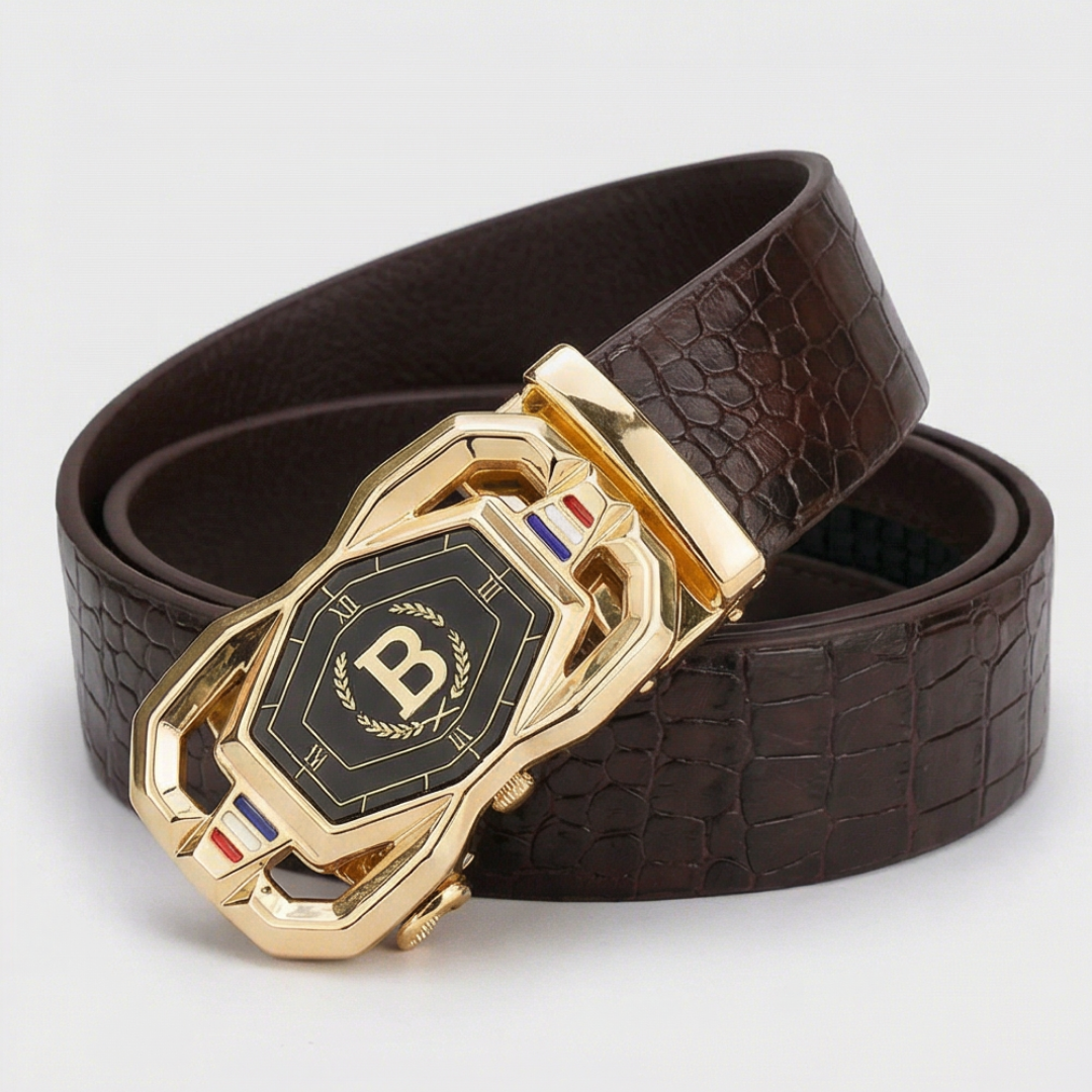 Beltoni™ Crocodile Leather Belt with Auto Lock Buckle