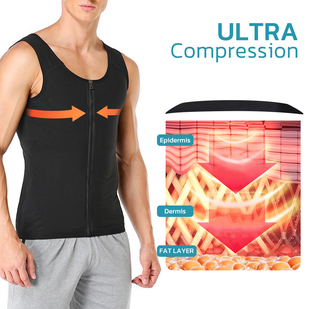 MANSON™ Gynecomastia Compress Zipper Vest