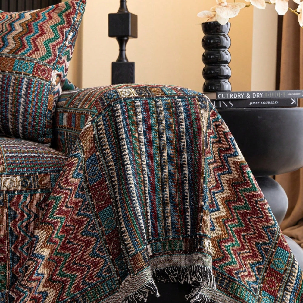 Aurora Stripes Boho Sofa Cover
