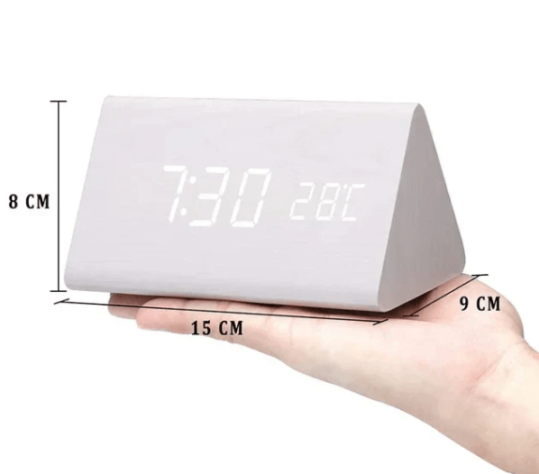 Minimalist Wooden LED Clock with Voice Activation and Clap Control