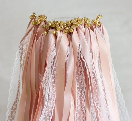 Wedding Wands with Two Satin Ribbon and One Lace Ribbon, Handmade Party Wand Streamers - If you say i do