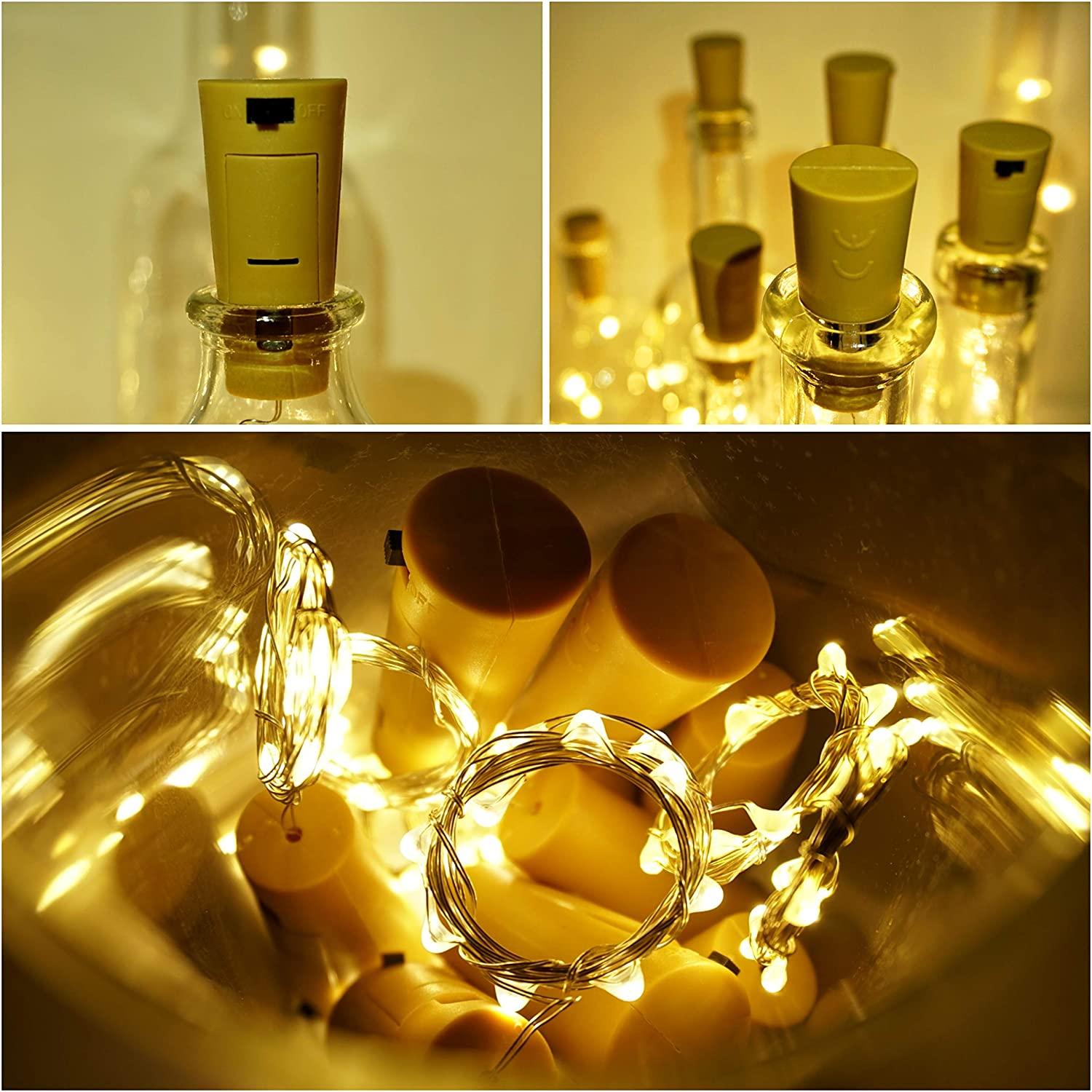 Wine Bottle Lights with Cork for Christmas, Garden, Wedding Table Decorations - If you say i do