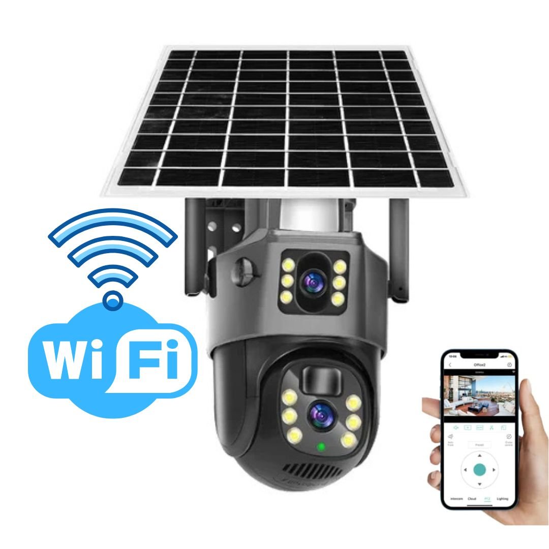 4K Wireless Solar Security Camera with Dual Lens and Night Vision