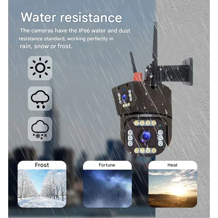 4K Wireless Solar Security Camera with Dual Lens and Night Vision
