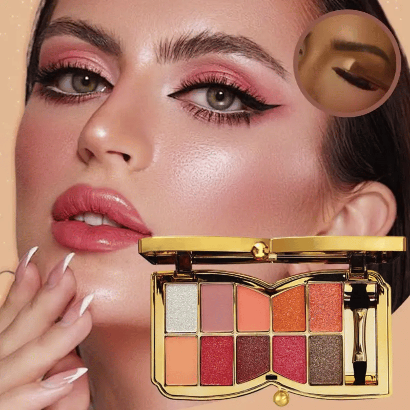 10-Color Glitter Eyeshadow Palette for Eye Makeup