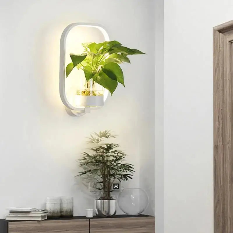 LED Wall Plant Light with Glass Vase | Warm Ambient Light | Decorative Wall Feature | GlowPlant