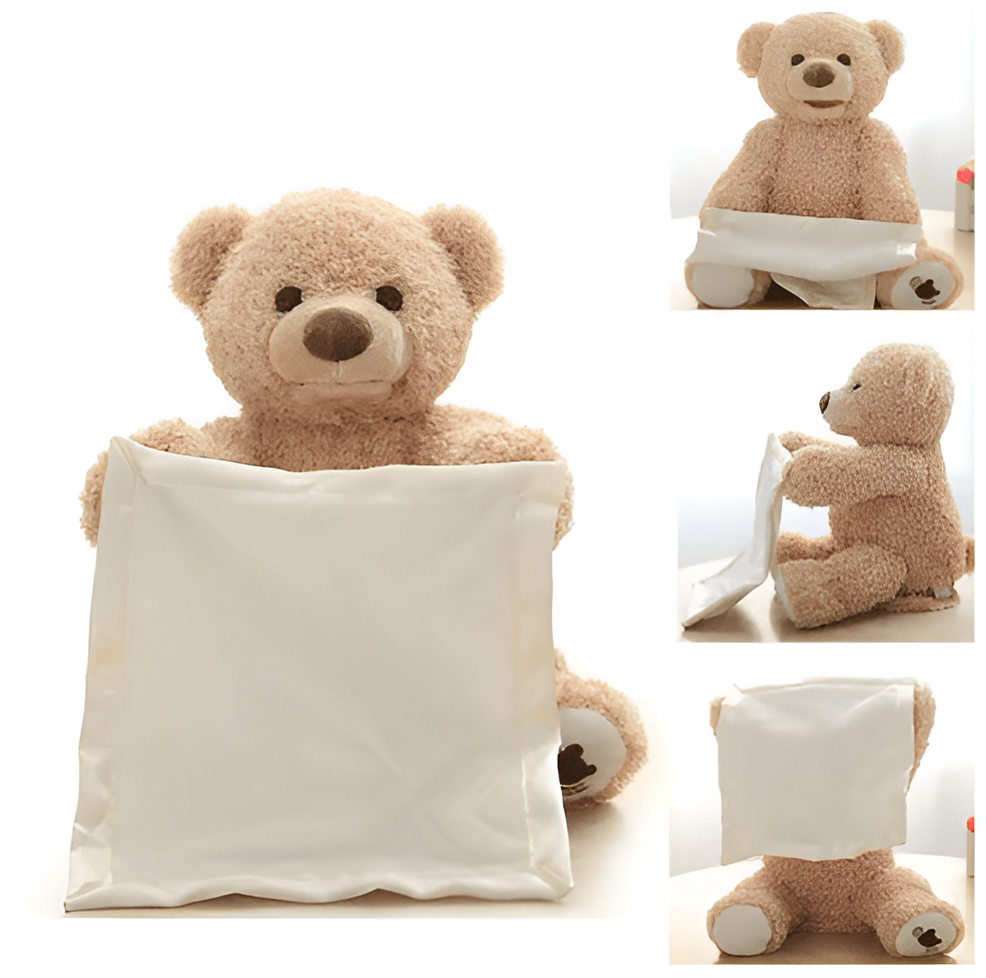 CuddleJoy Interactive Peekaboo Plush Bear for Toddler Play