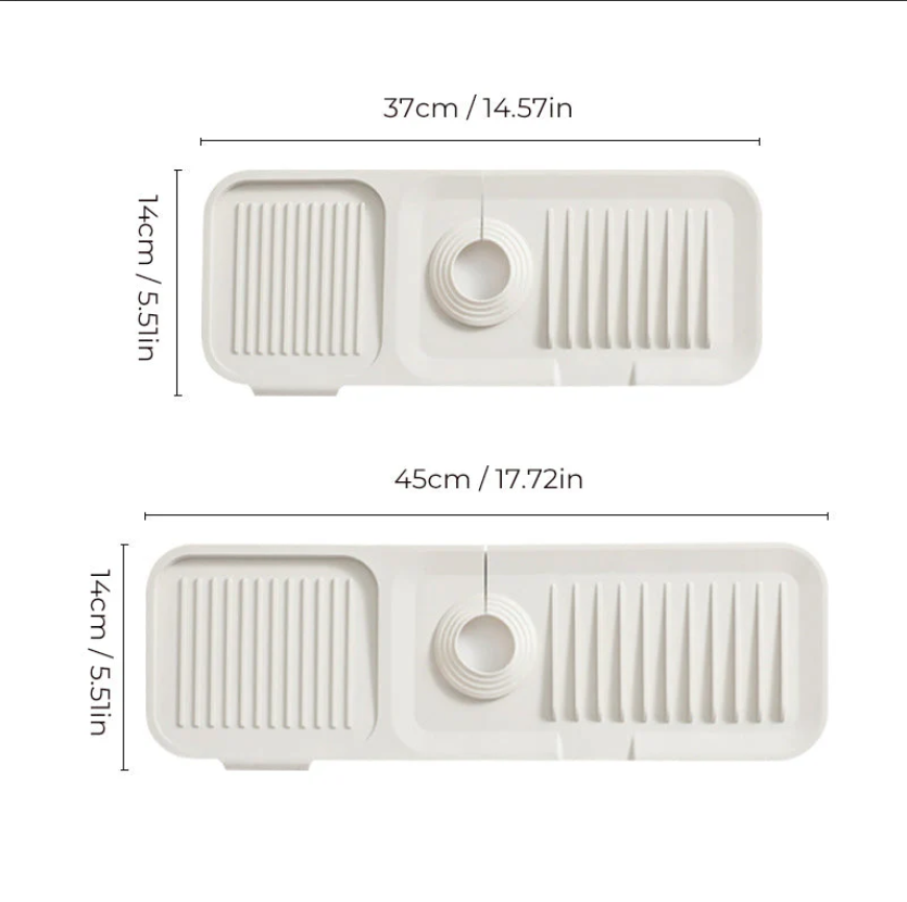 HydraGrip — Sink Splash Guard Mat with Drain Tray for Kitchen & Bathroom